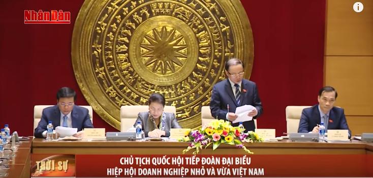 Chủ tịch Quốc hội tiếp Đoàn đại biểu Hiệp hội Doanh nghiệp nhỏ và vừa Việt Nam_Bản tin Truyền hình Nhân dân
