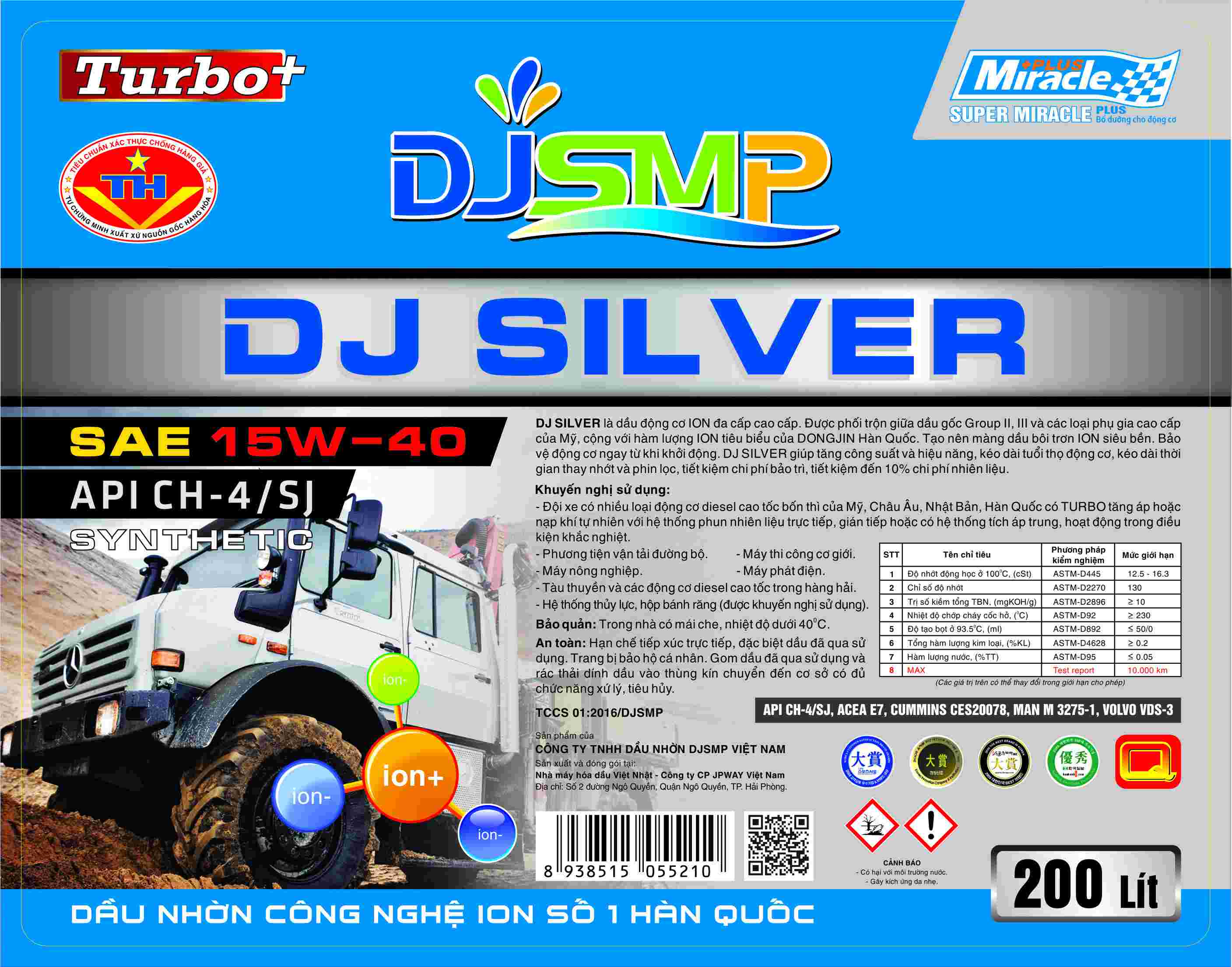 200L DJ SILVER CH4/SJ 15W40
