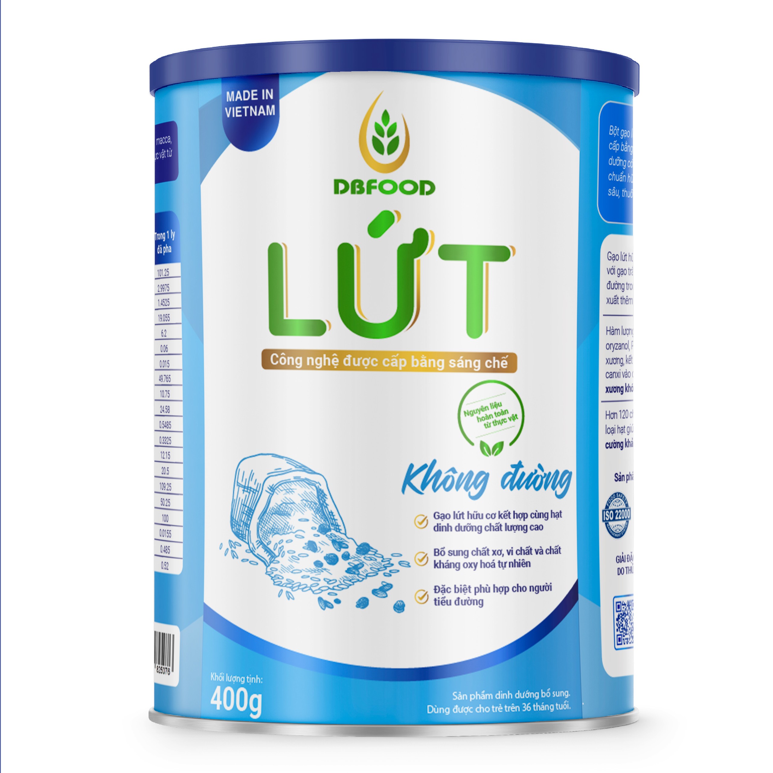 Lứt Không đường - lon 400g