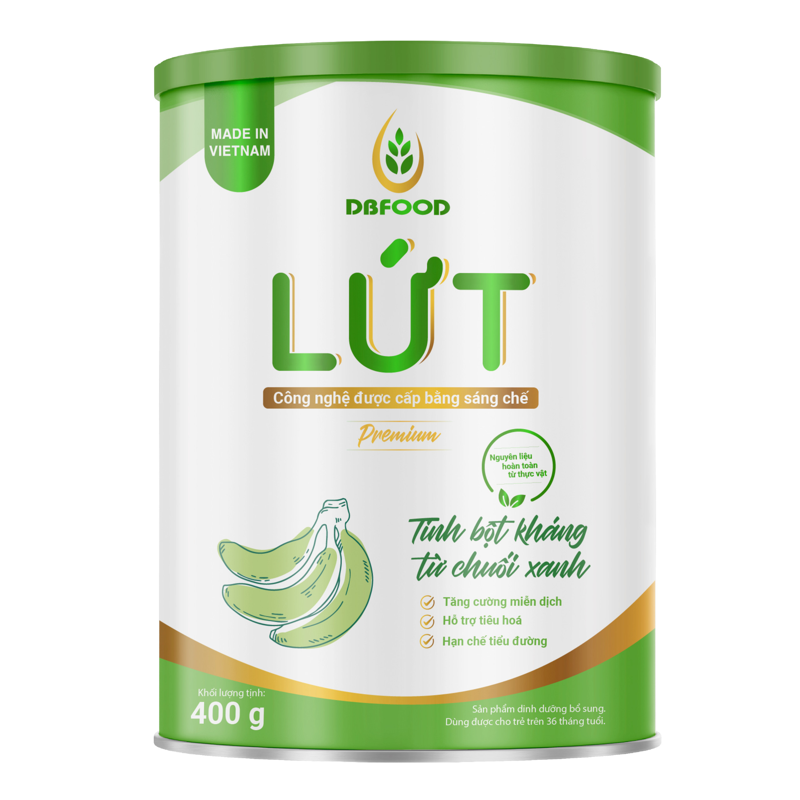 Lứt Tinh bột kháng chuối xanh - lon 400g